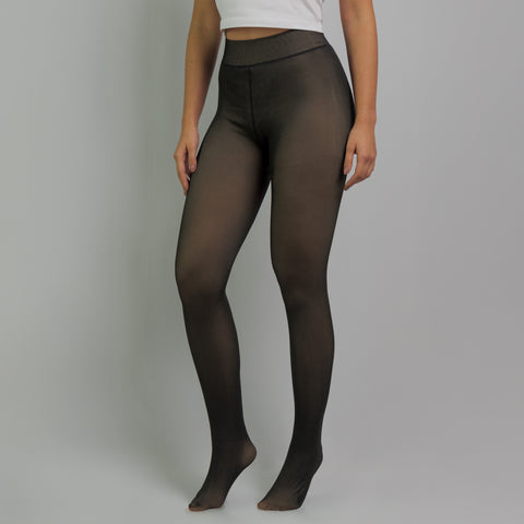 FLEECE-LINED TRANSLUCENT TIGHTS LEGGS