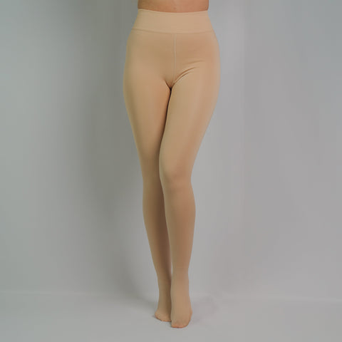 LEGGS - BEIGE FLEECE LINED TIGHTS