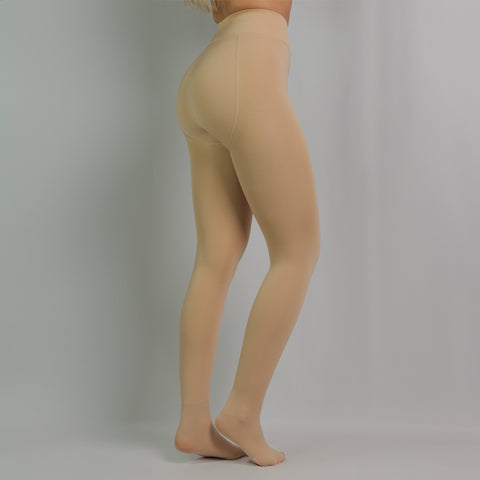 LEGGS - BEIGE FLEECE LINED TIGHTS