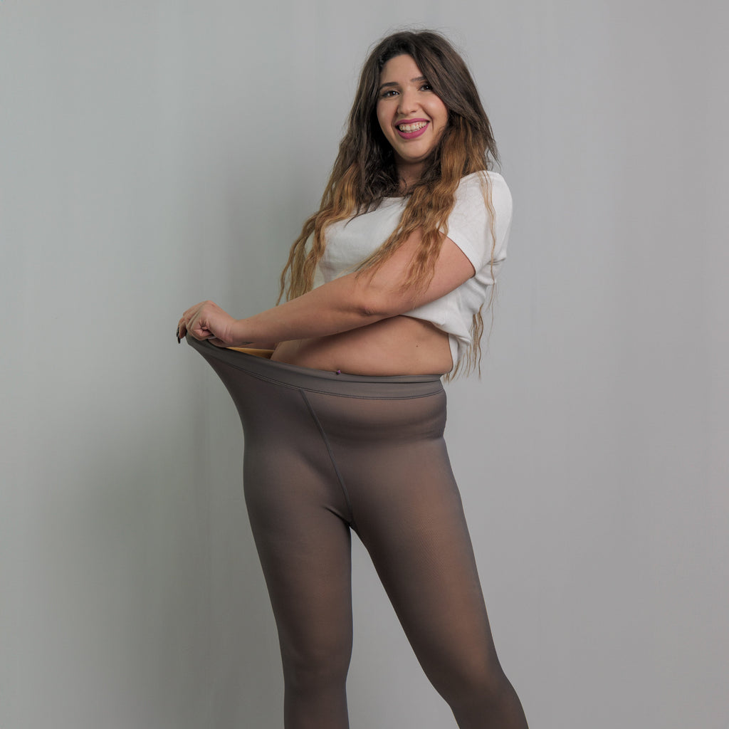 LEGGS® - GREY FLEECE LINED TIGHTS